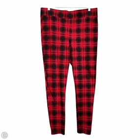 Pilates Session For Men Pants Leggings By Loft In Black & Red, Size: L