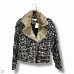 Flexible Side Gussets Bomber Cut Thakoon Collective Fur Collar Blazer By Thakoon Collective In Multi-colored, Size: 6