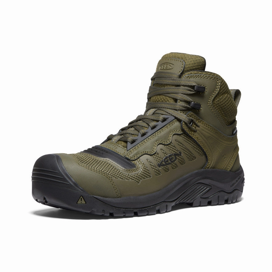 Men's Reno Mid Waterproof (Carbon Toe)  |  Dark Olive/Black Comfort Lining Weekend Camping