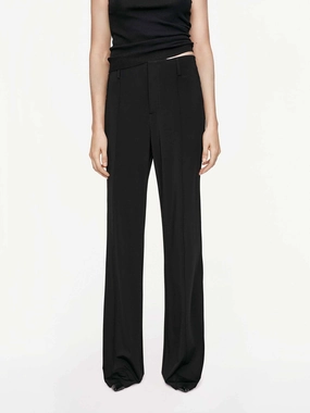 High Waist Drop Flared Pants Warm Layer Movement Ease