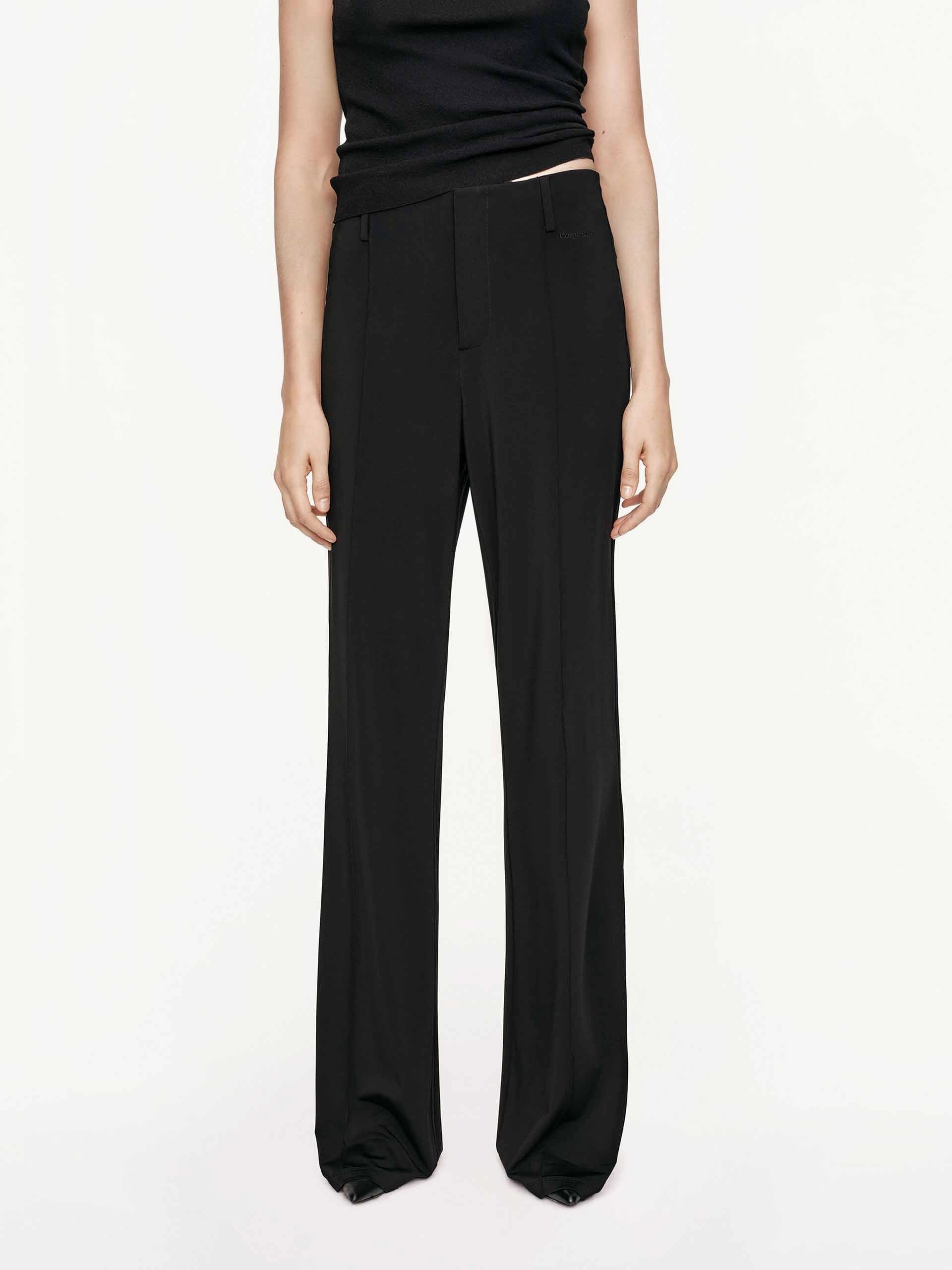 High Waist Drop Flared Pants Warm Layer Movement Ease