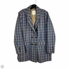 WaterResistantFabric Reinforced Shoulder Protection Coat Peacoat By Avec Les Filles In Plaid Pattern, Size: Xl