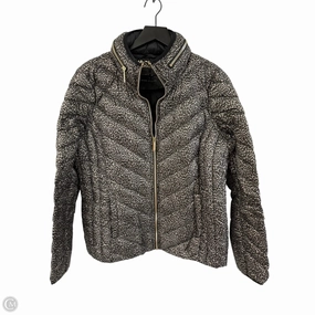 Coat Puffer & Quilted By Michael By Michael Kors In Black, Size: L Houndstooth Print Shock Absorbent Padding