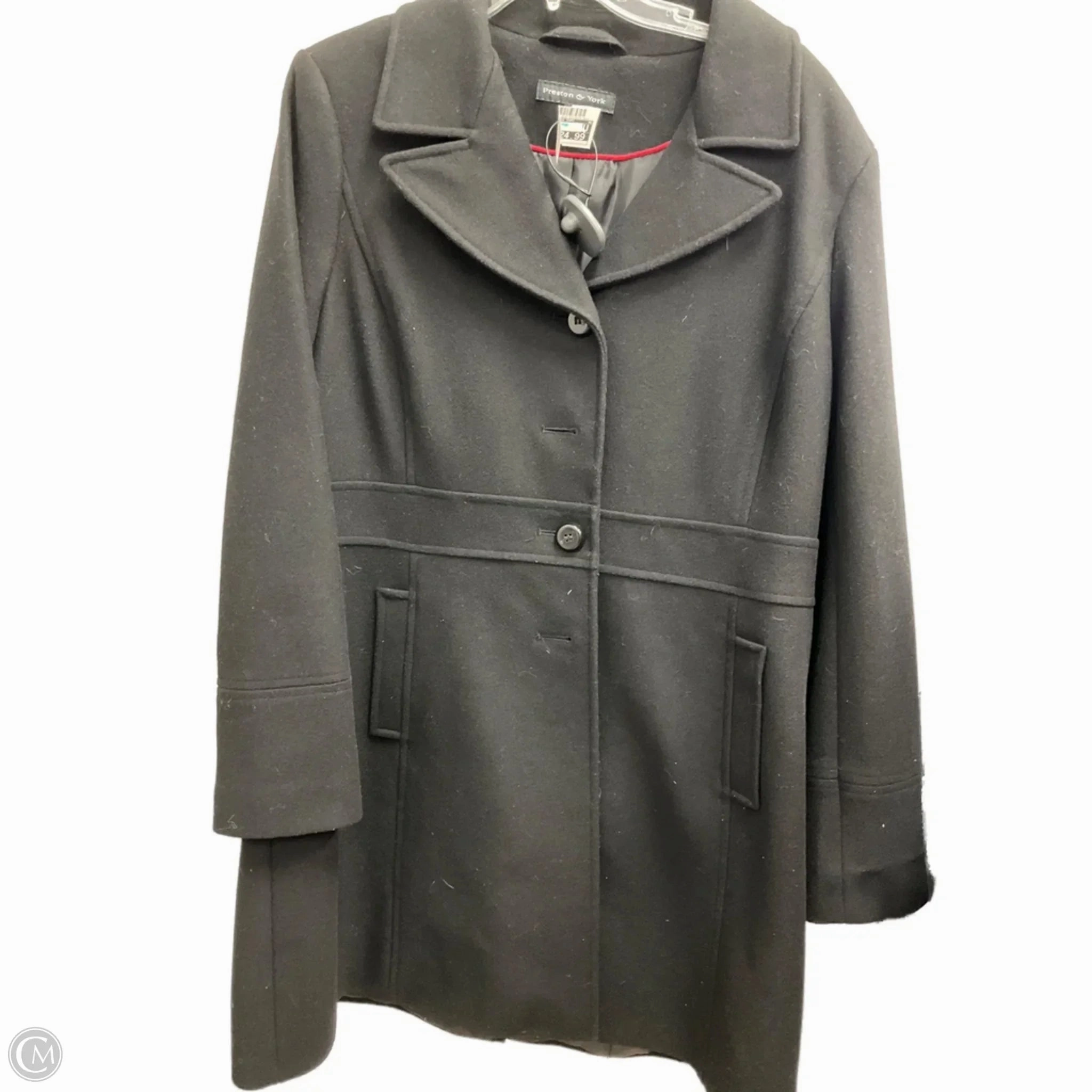 Coat Peacoat By Preston And New York In Black, Size: Xl Light Reflectivity Trim Anti Slip Interior