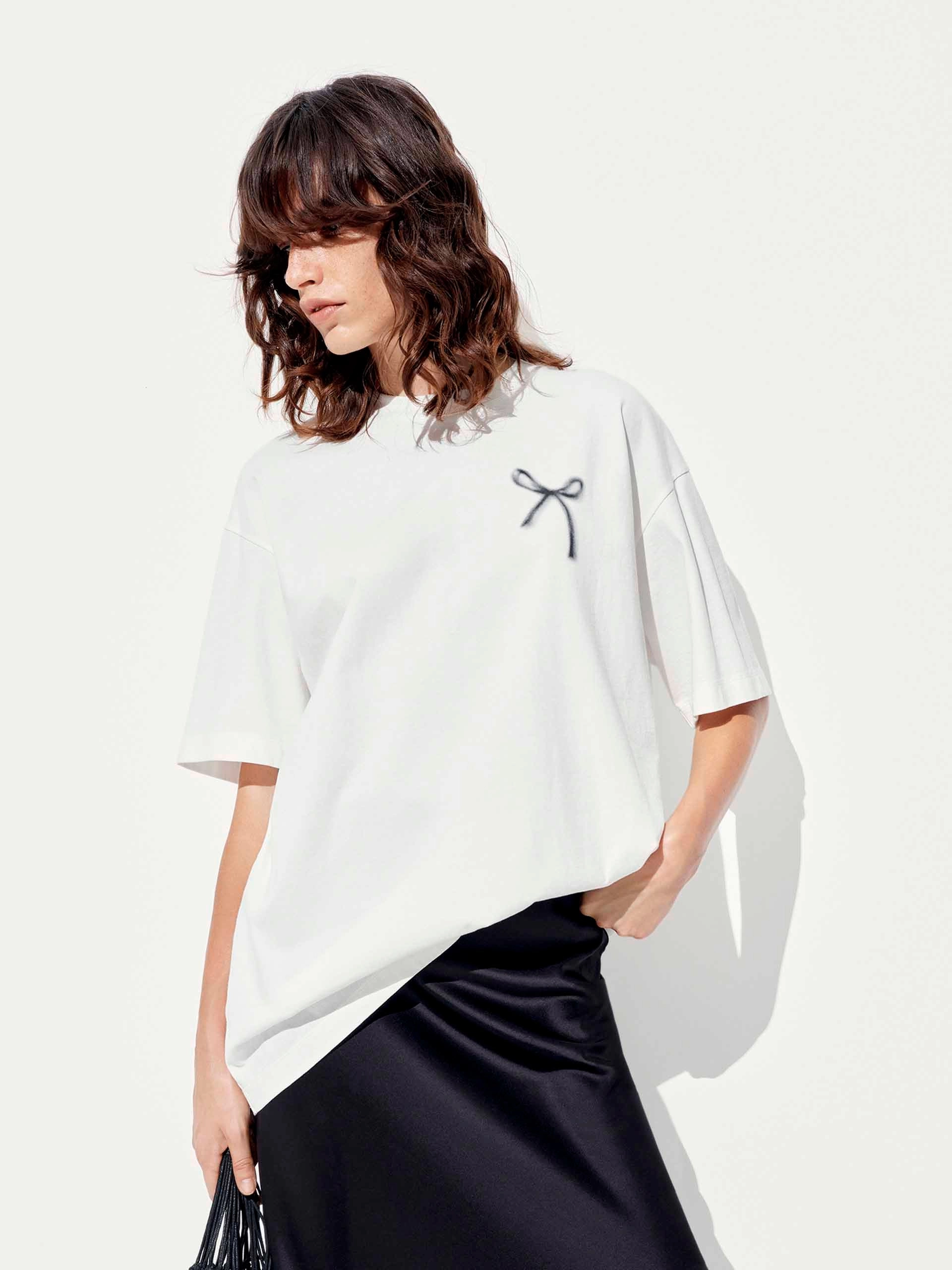 OdorResistantTechnology Breathable Comfort Design Bow Print Short Sleeves T-shirt
