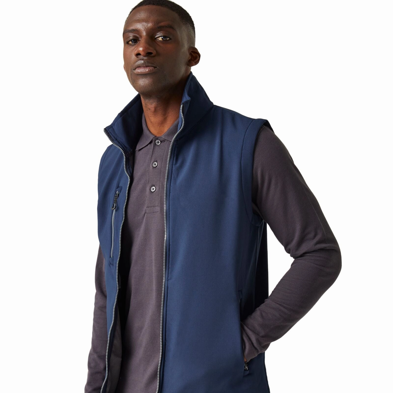 Tapered Hem Regatta Professional Mens Navigate 2 Layer Softshell Gilet