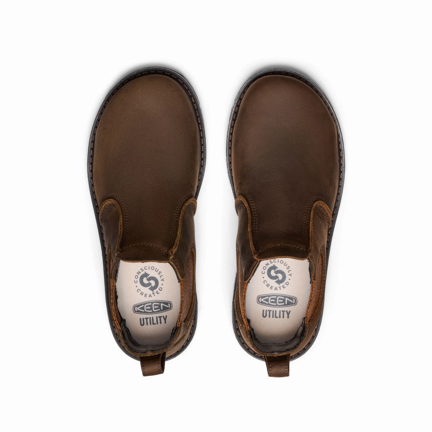 Women's San Jose Chelsea 90?? Heel Boot (Aluminum Toe)  |  Cascade Brown/Black Eva Midsole synthetic leather