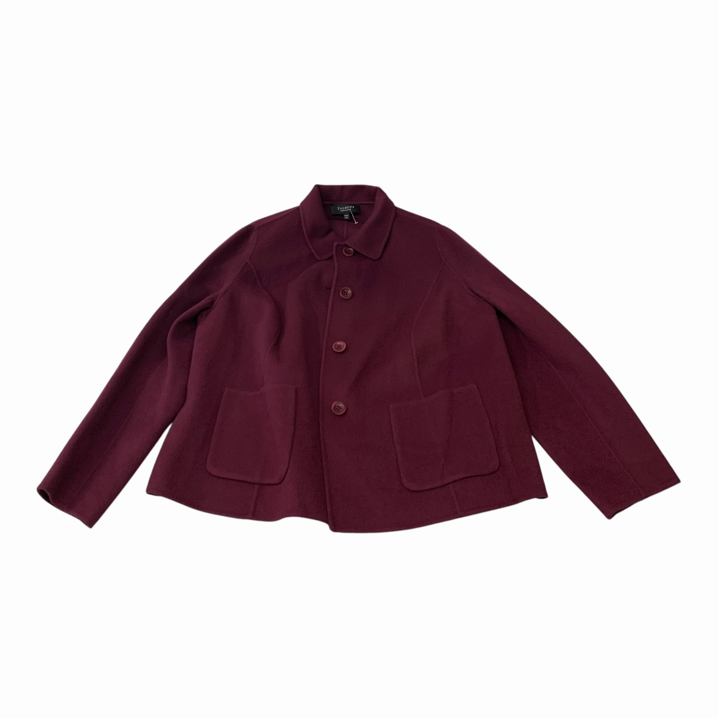 Coat Peacoat By Talbots In Purple, Size: L WindproofDesign