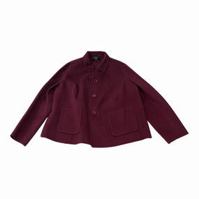 Coat Peacoat By Talbots In Purple, Size: L WindproofDesign