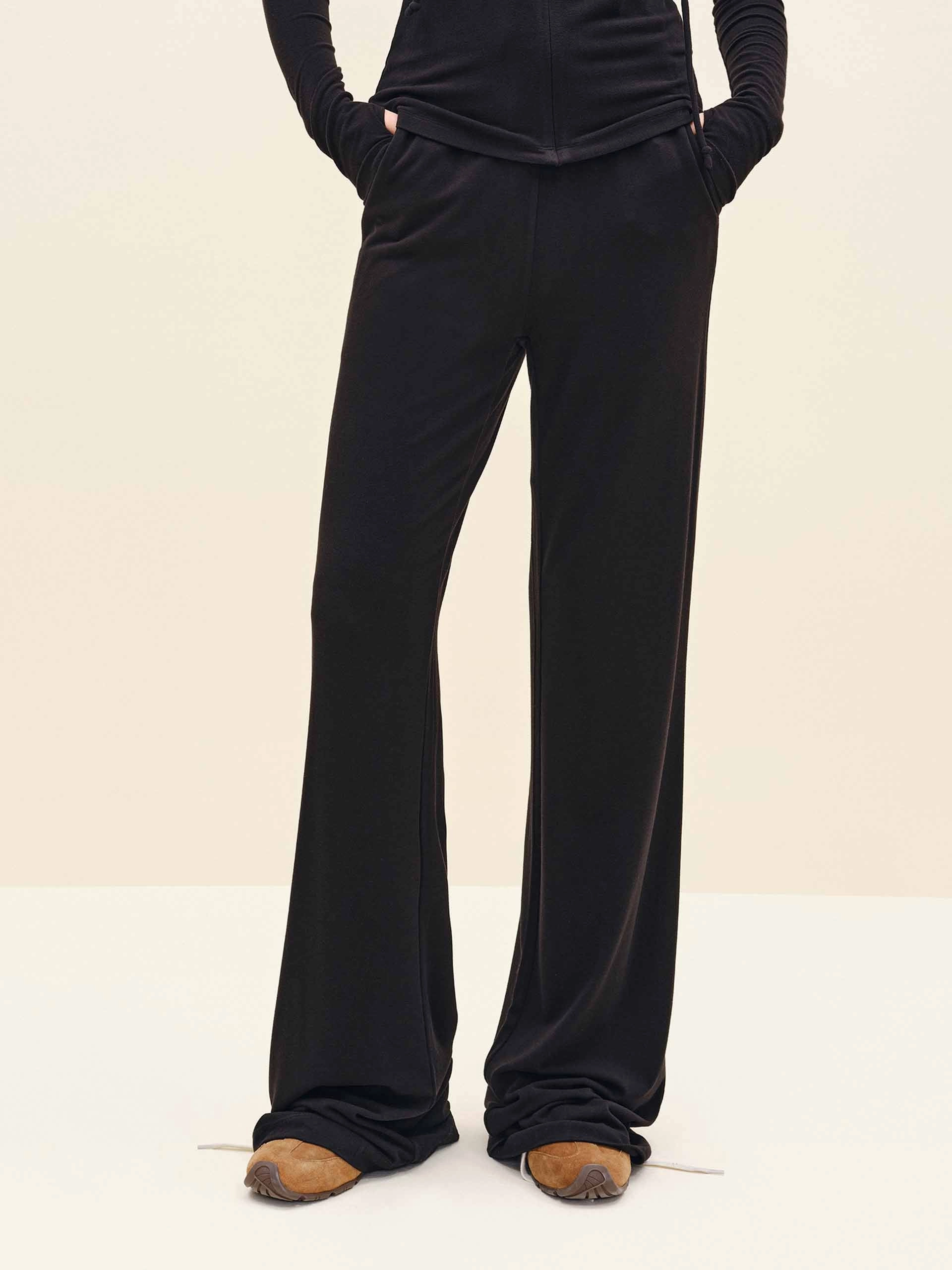 Drawstring Flared Trousers FunctionalZipper