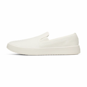 Elastic Lace Closure Lace   Up Style Men's Wool Cruiser Slip On - Natural White (Natural White Sole)