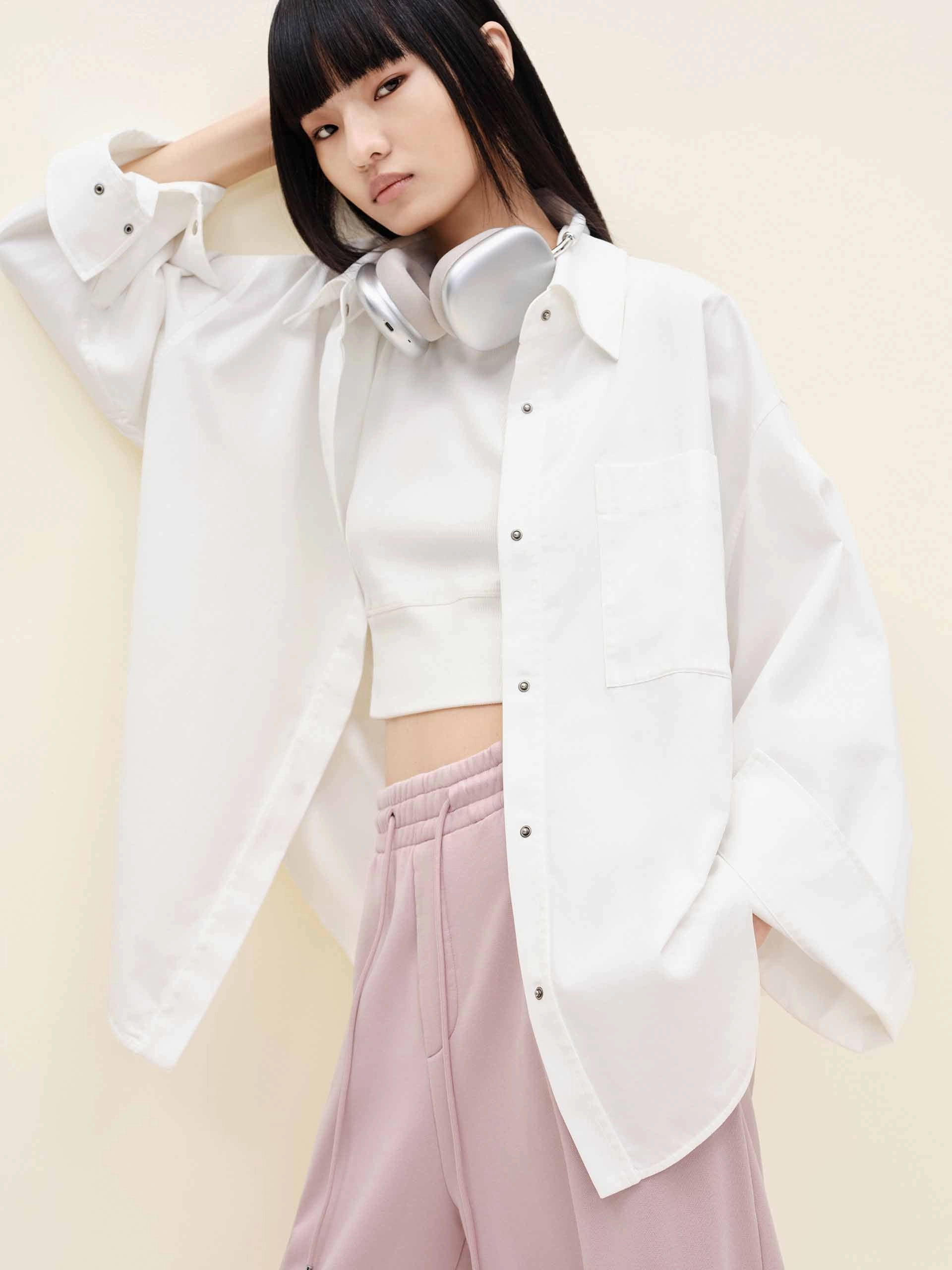 Personalized Touch Pocket Detailing Pure Cotton Loose Shirt