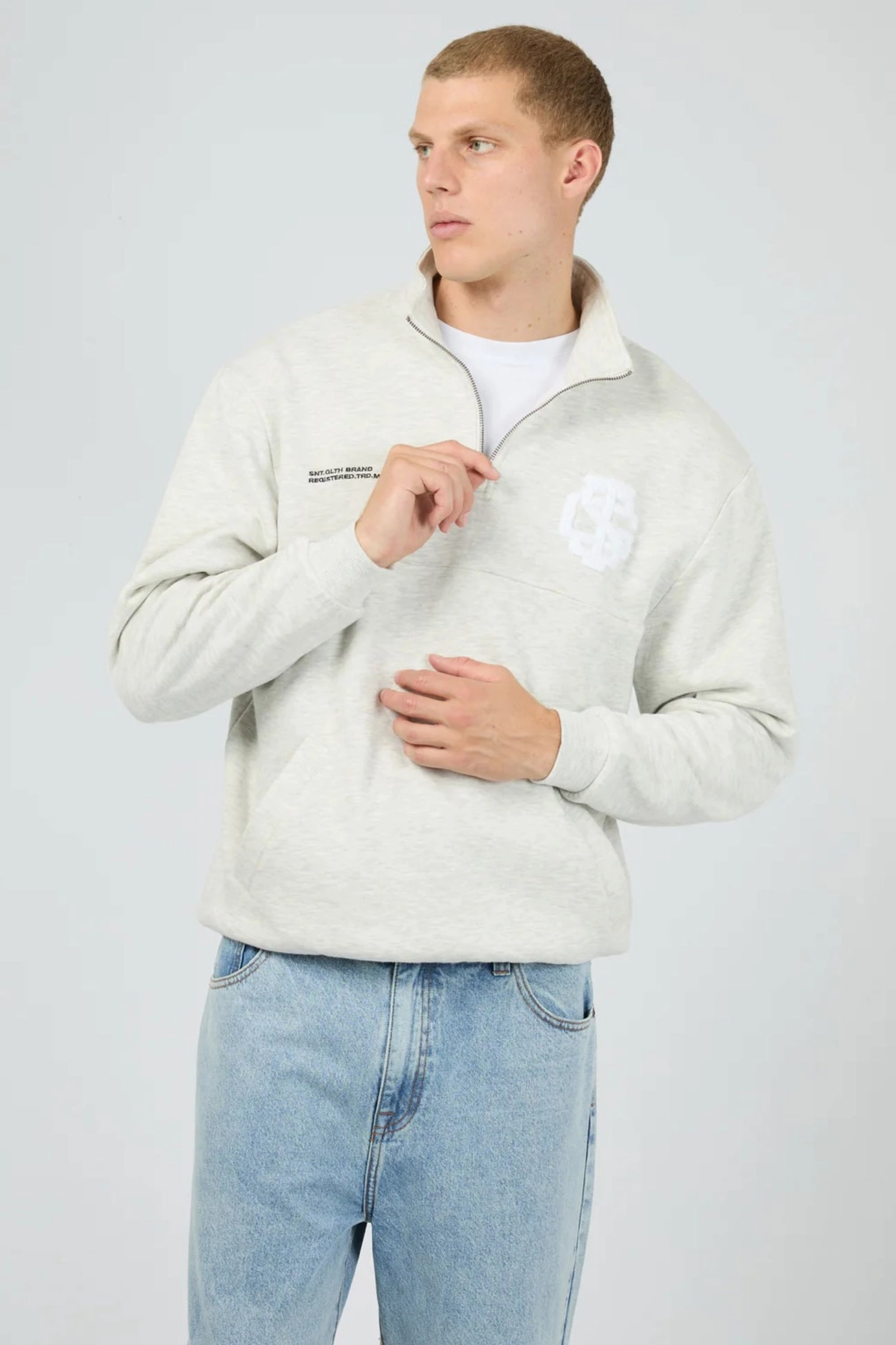 Airlock Quarter Zip Stone Marle Chill Day Layer