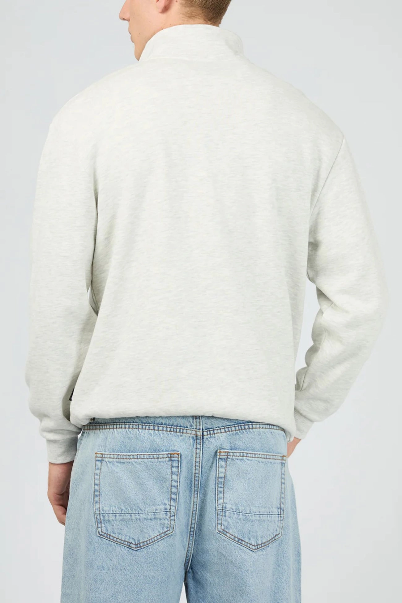 ElasticWaistband Double Stitch Reinforcement Airlock Quarter Zip Stone Marle