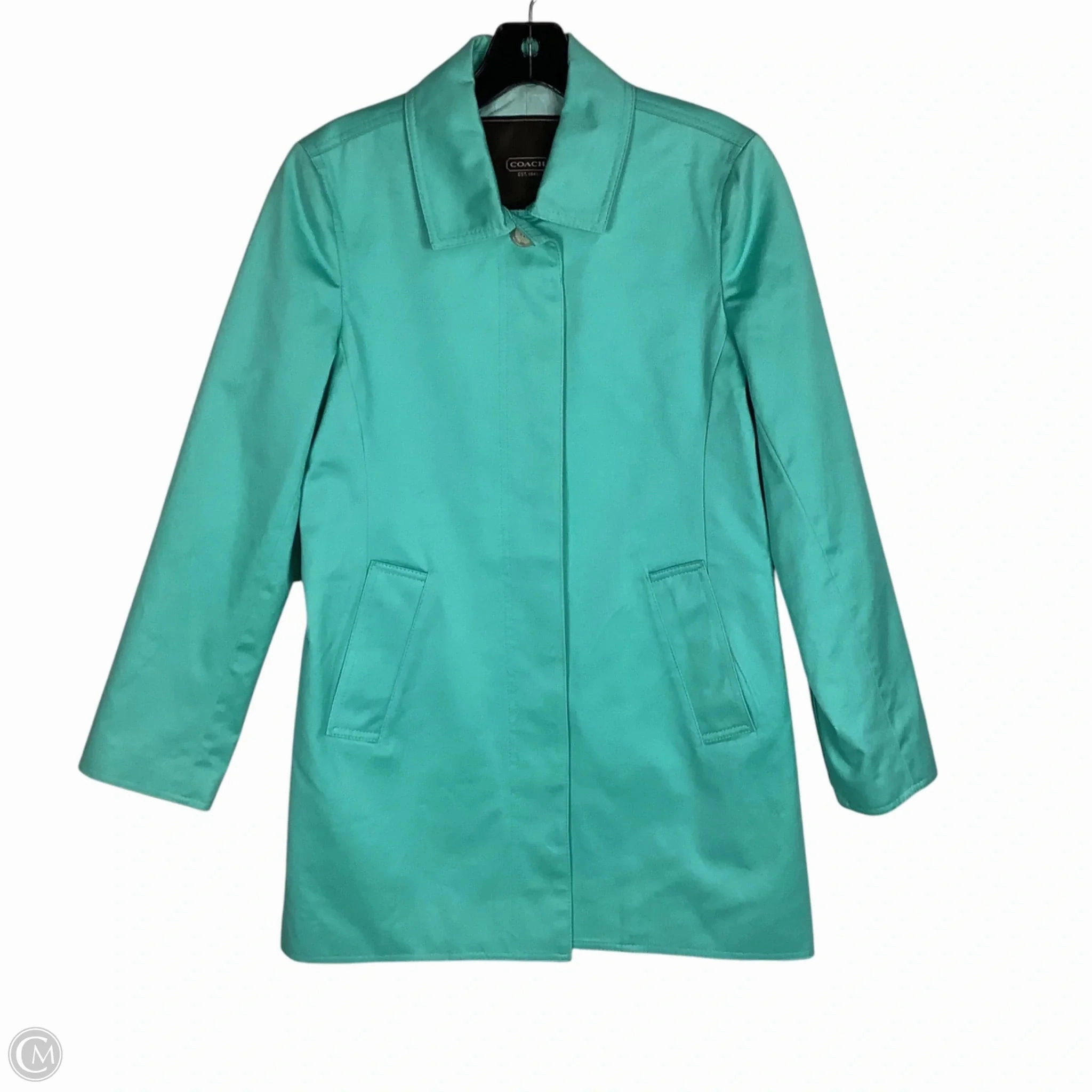 Adjustable Hem Lock System quick dry Coat Designer By Coach In Blue, Size: Xs