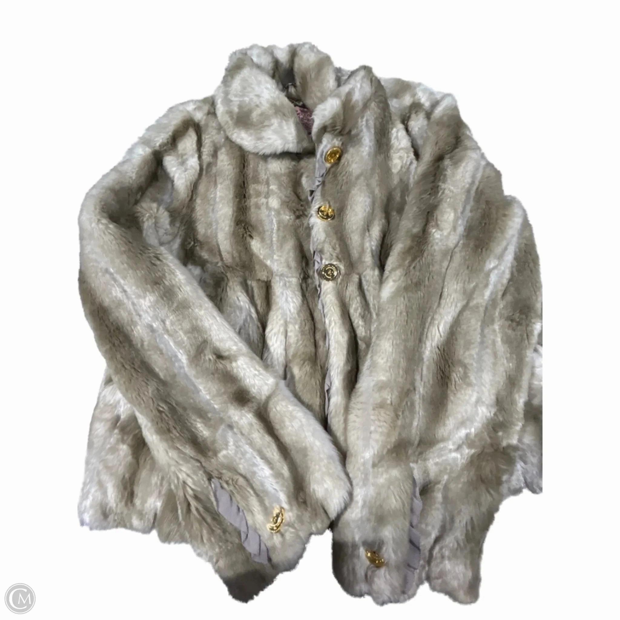 Minimal Travel Look Coat Faux Fur & Sherpa By Juicy Couture In Tan, Size: L