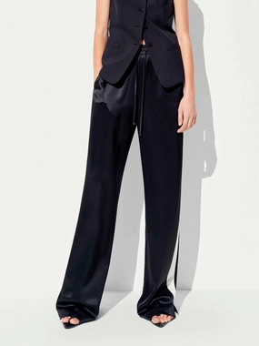 AntiStaticTreatment AbrasionGuardTape Contrast Drawstring Waist Trousers