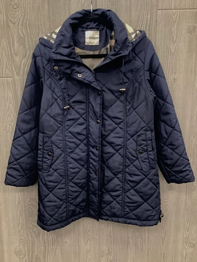 Mid Length Design Coat Puffer & Quilted By Blair In Blue, Size: S