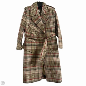 TearResistant Reinforcements Coat Luxury Designer By Burberry In Plaid Pattern, Size: 2