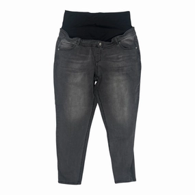Stretch Comfort Mat Jeans By Time And Tru In Black Denim, Size:Xxl
