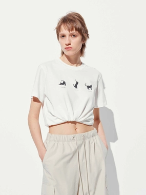 Seasonal Smart Versatile Comfort Style Animal Printed Cotton T-shirt