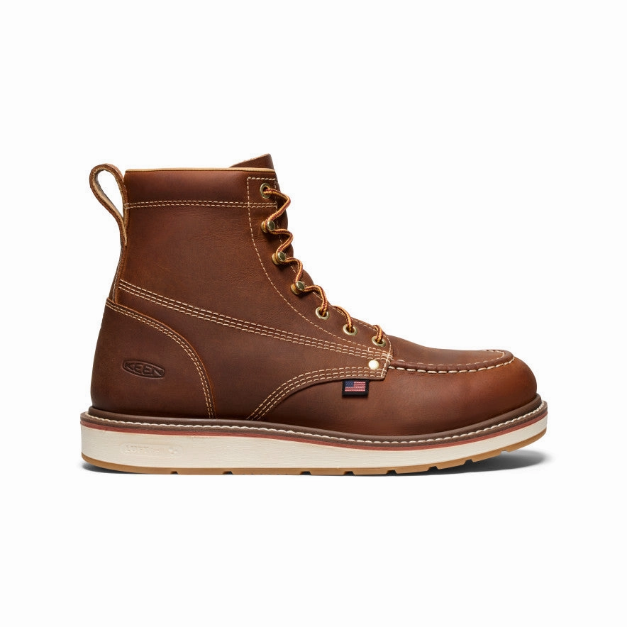 Ultimate Grip Tread Running Comfort Men's Liberty 6" Boot (Soft Toe)  |  Leather Brown/Birch