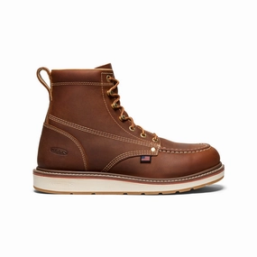 Ultimate Grip Tread Running Comfort Men's Liberty 6" Boot (Soft Toe)  |  Leather Brown/Birch