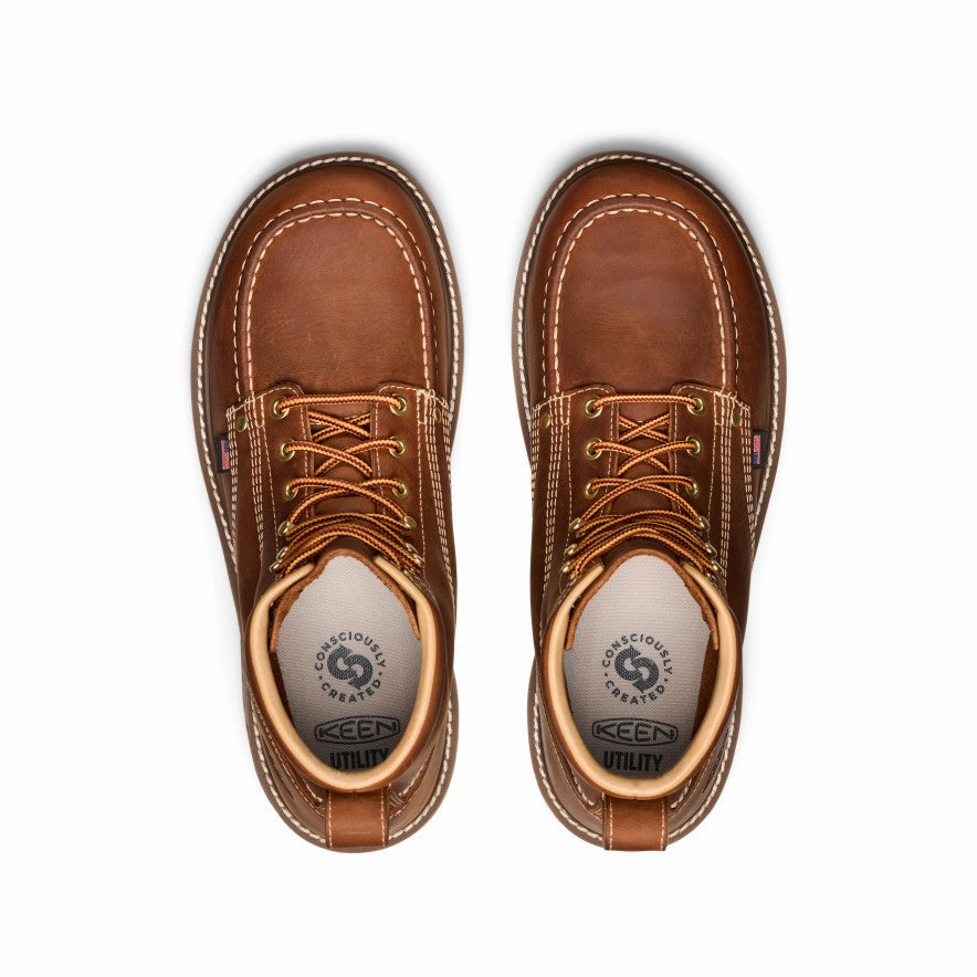Men's Liberty 6" Boot (Soft Toe)  |  Leather Brown/Birch All Weather River Crossing Solid Stitching