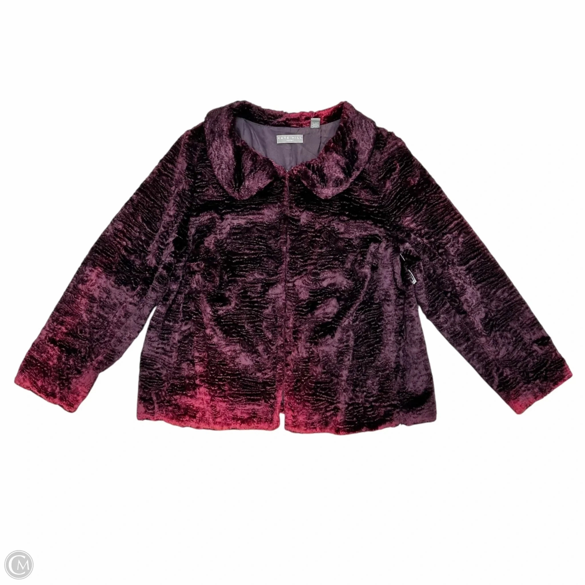Coat Faux Fur & Sherpa By Kate Hill In Purple, Size: Xl Climate Adaptive Design
