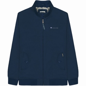 Lambretta Mens Harrington Brushed Cotton Bomber Jacket All weather Foldable Storage
