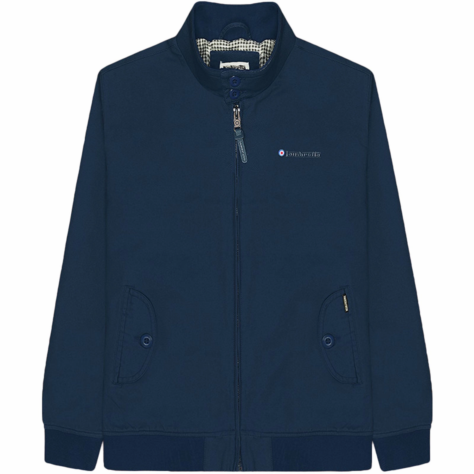 Lambretta Mens Harrington Brushed Cotton Bomber Jacket All weather Foldable Storage