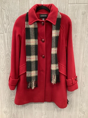 Coat Peacoat By London Fog In Red, Size: S Glow In Dark Trims