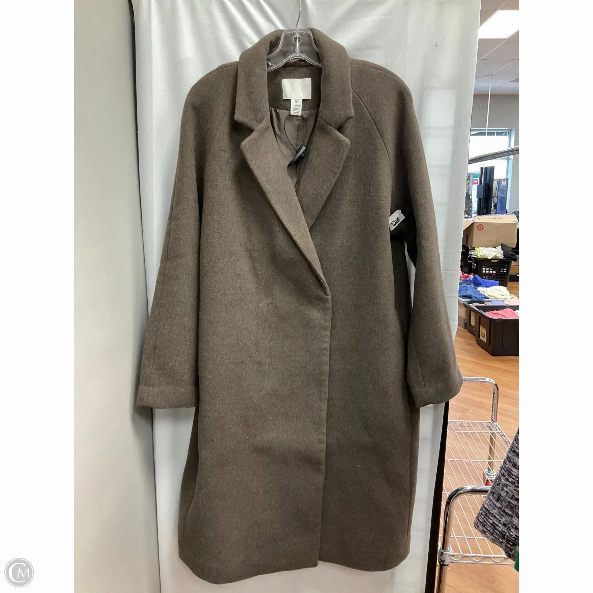 Lined Pockets Coat Peacoat By H&m In Brown, Size: M