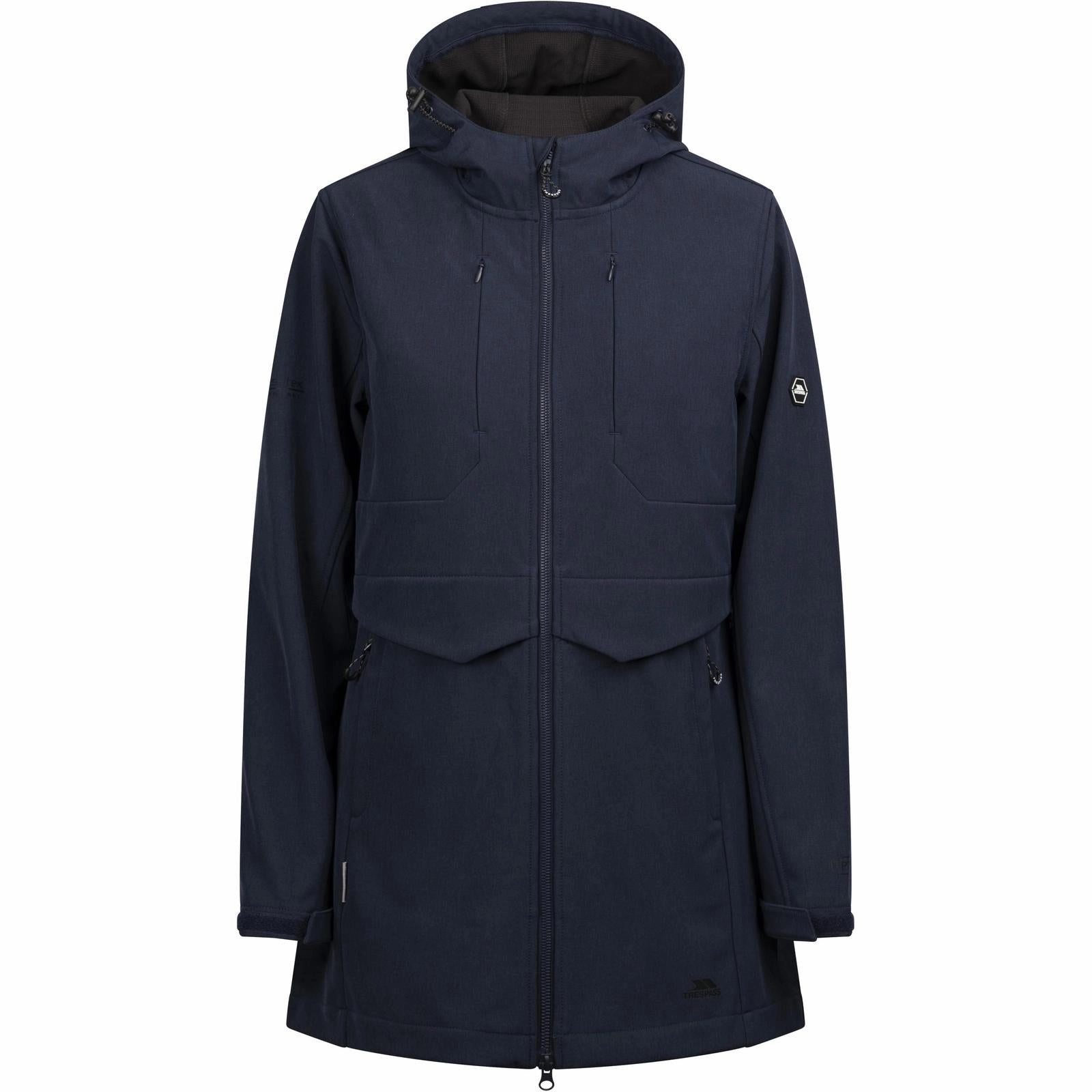 Tear Resistant Knit Sleek Outer Trespass Womens Aylmer Waterproof Softshell Jacket
