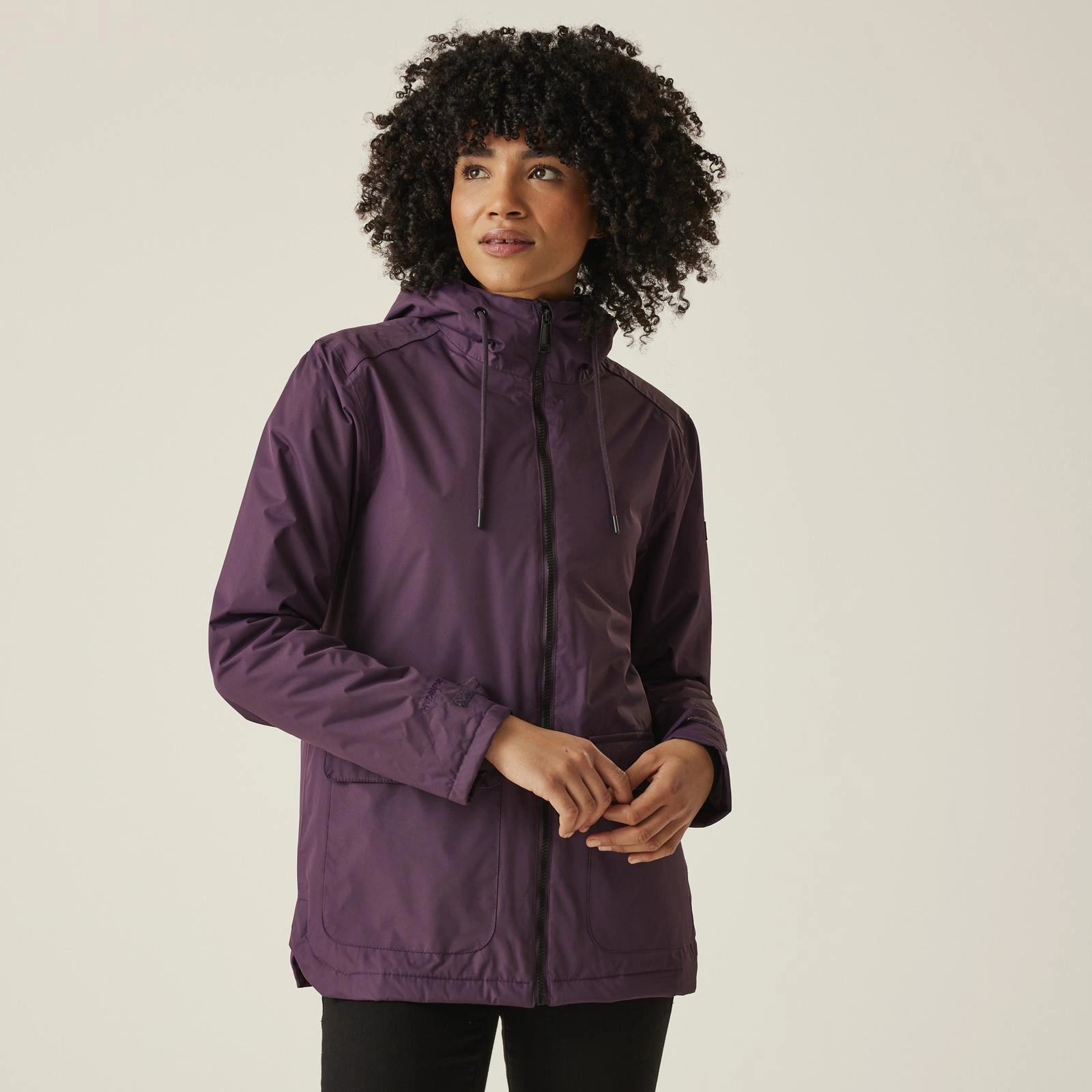 Regatta Womens Broadia Waterproof Hooded Jacket Coat High Collar Easy Care Fabric