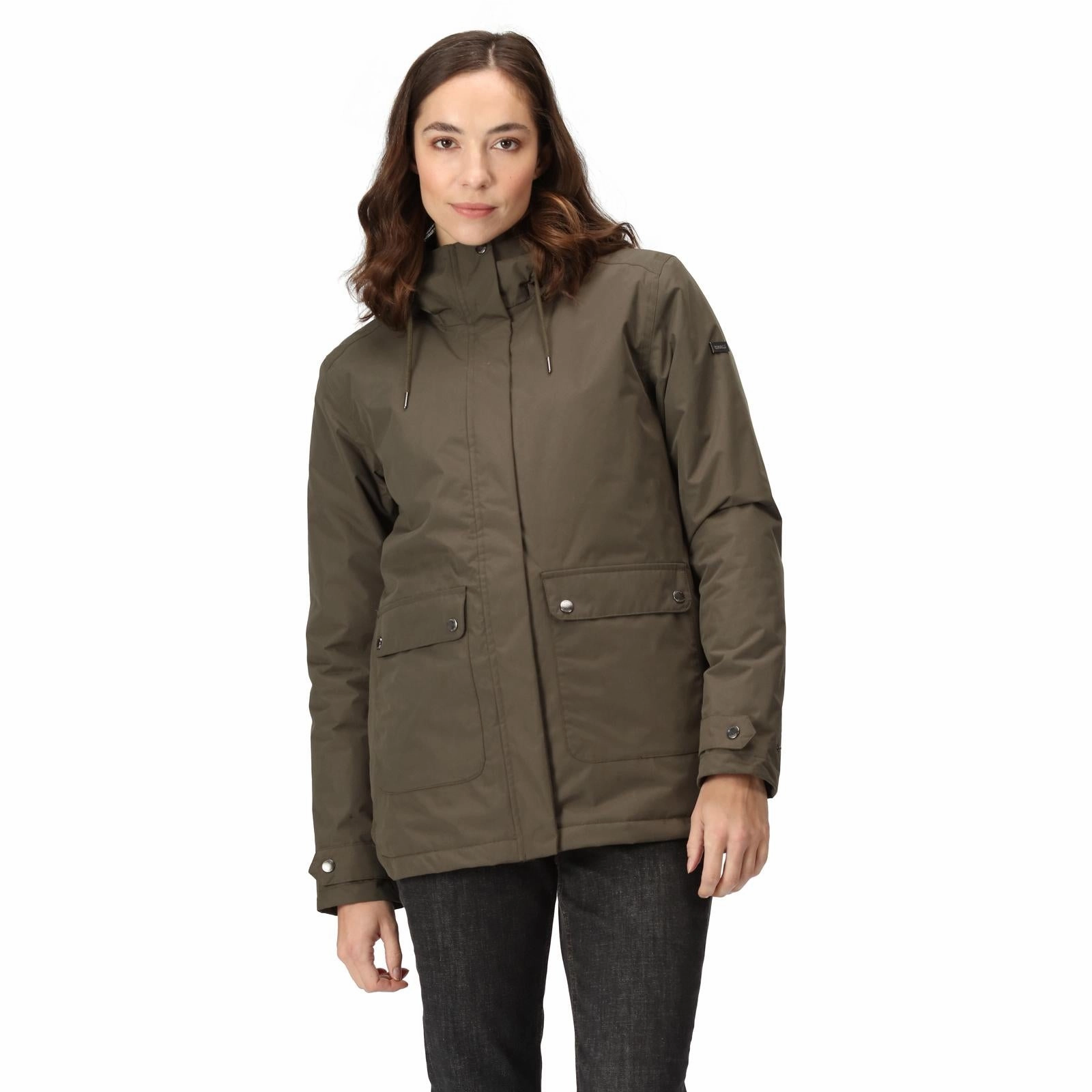Regatta Womens Broadia Waterproof Hooded Jacket Coat Comfort Fit Design