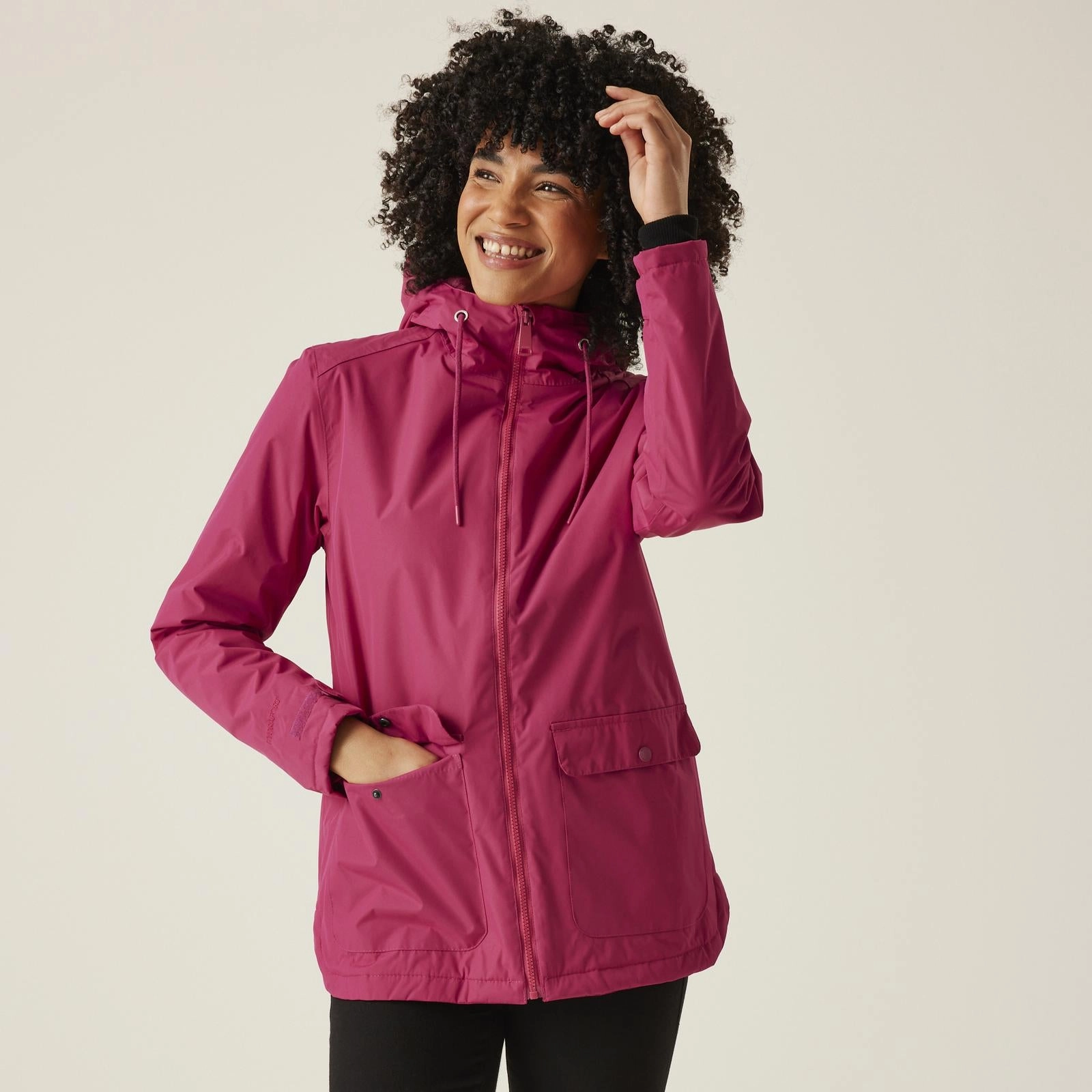 Regatta Womens Broadia Waterproof Hooded Jacket Coat Layered construction Reinforced Stress Points