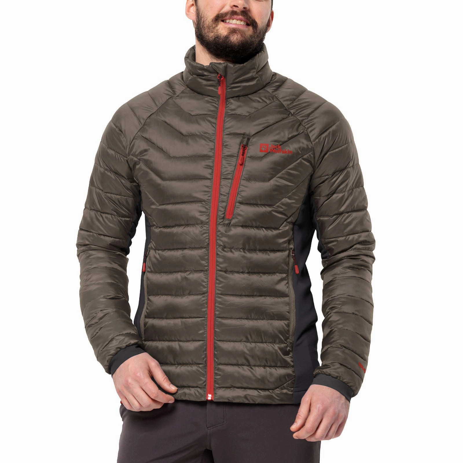 Weatherproof Zipper Tech Jack Wolfskin Mens Routeburn Pro Insulated Down Jacket - Cold Coffee