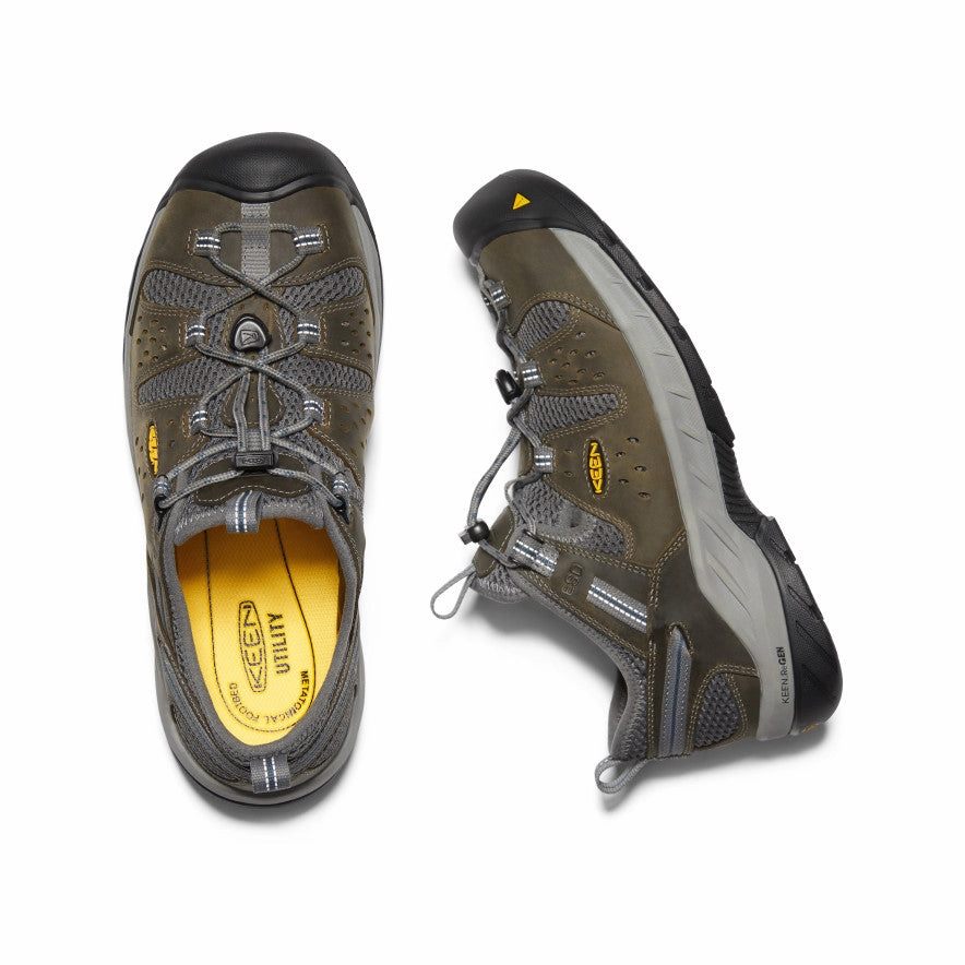 Breathable   fabric Minimal Touch Men's Atlanta Cool II ESD (Steel Toe)  |  Gargoyle/Midnight Navy
