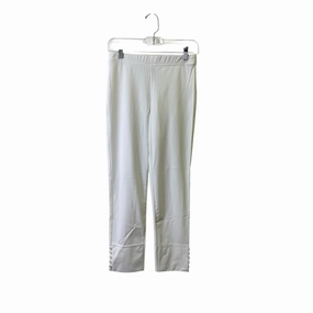 Flexible Performance Trendy Design Pants Leggings By IC Collection In White, Size:S
