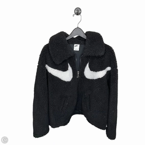 BreathableLining Softshell Fabric Coat Faux Fur & Sherpa By Nike Apparel In Black, Size: M