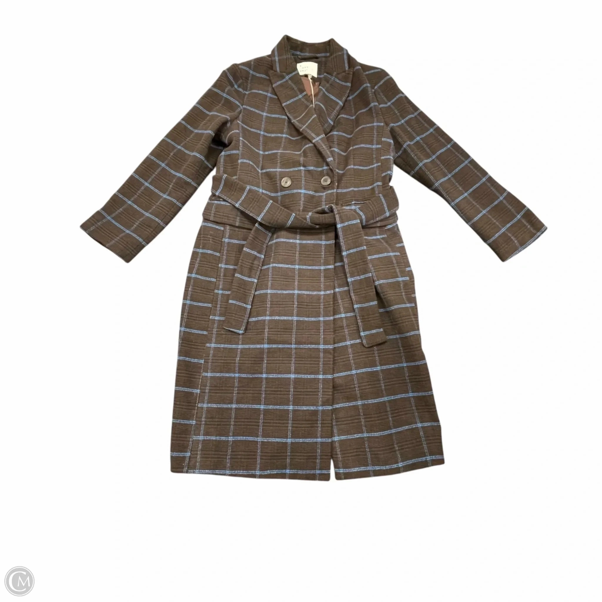 Erasable Stains Treatment Coat Peacoat By A New Day In Blue & Brown, Size: M