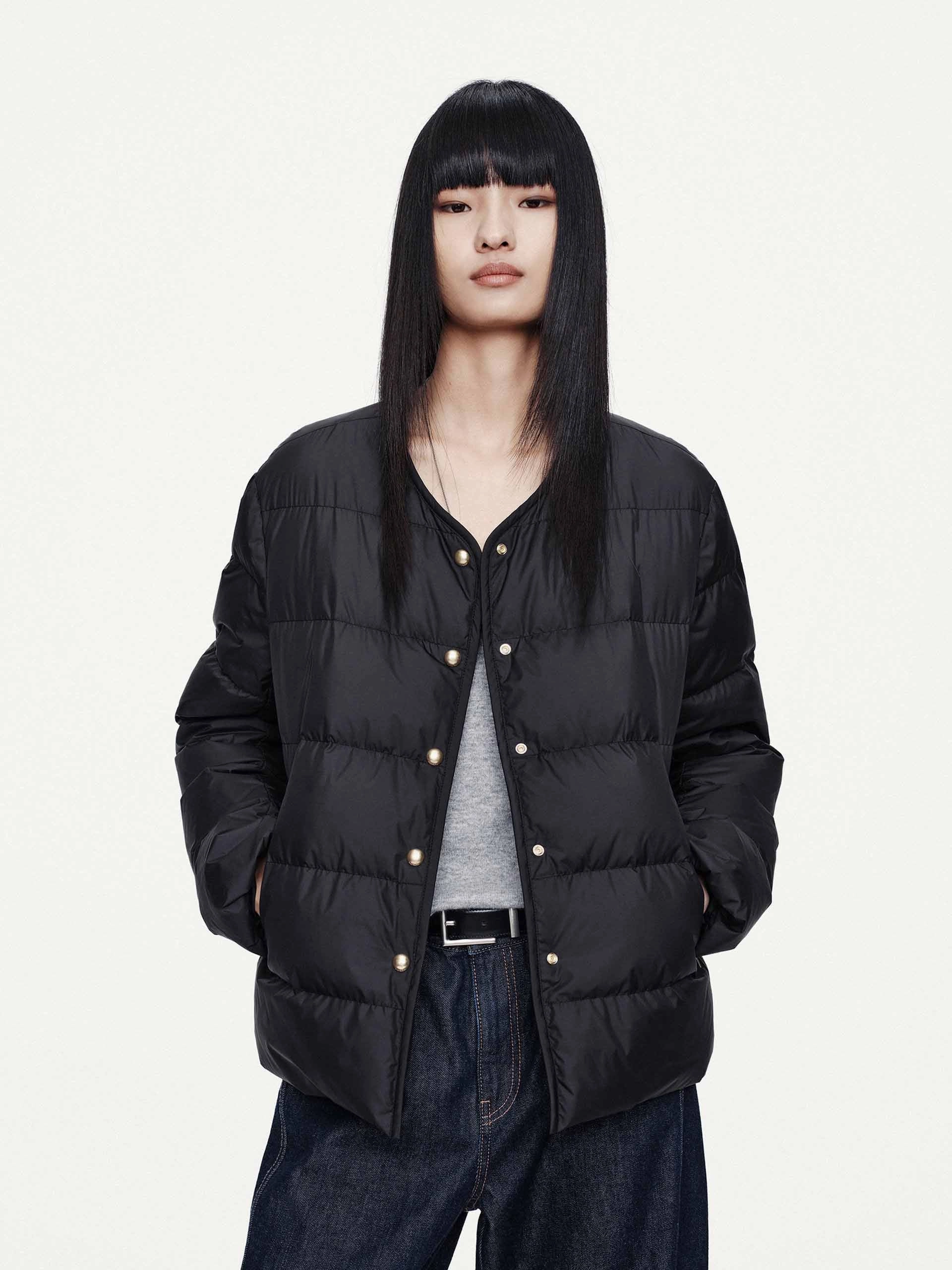 Hooded Layered Down Jacket Classic Casual Look Warmth Without Bulk