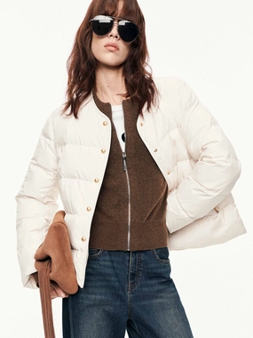QuickDryMaterial Hooded Layered Down Jacket