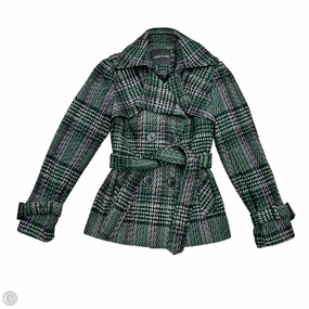 Full Zip Closure Coat Peacoat By Mac And Jac In Green & Purple, Size: S