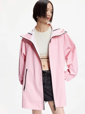 Expandable Side Gussets Easy Layering Oversize Hooded Jacket