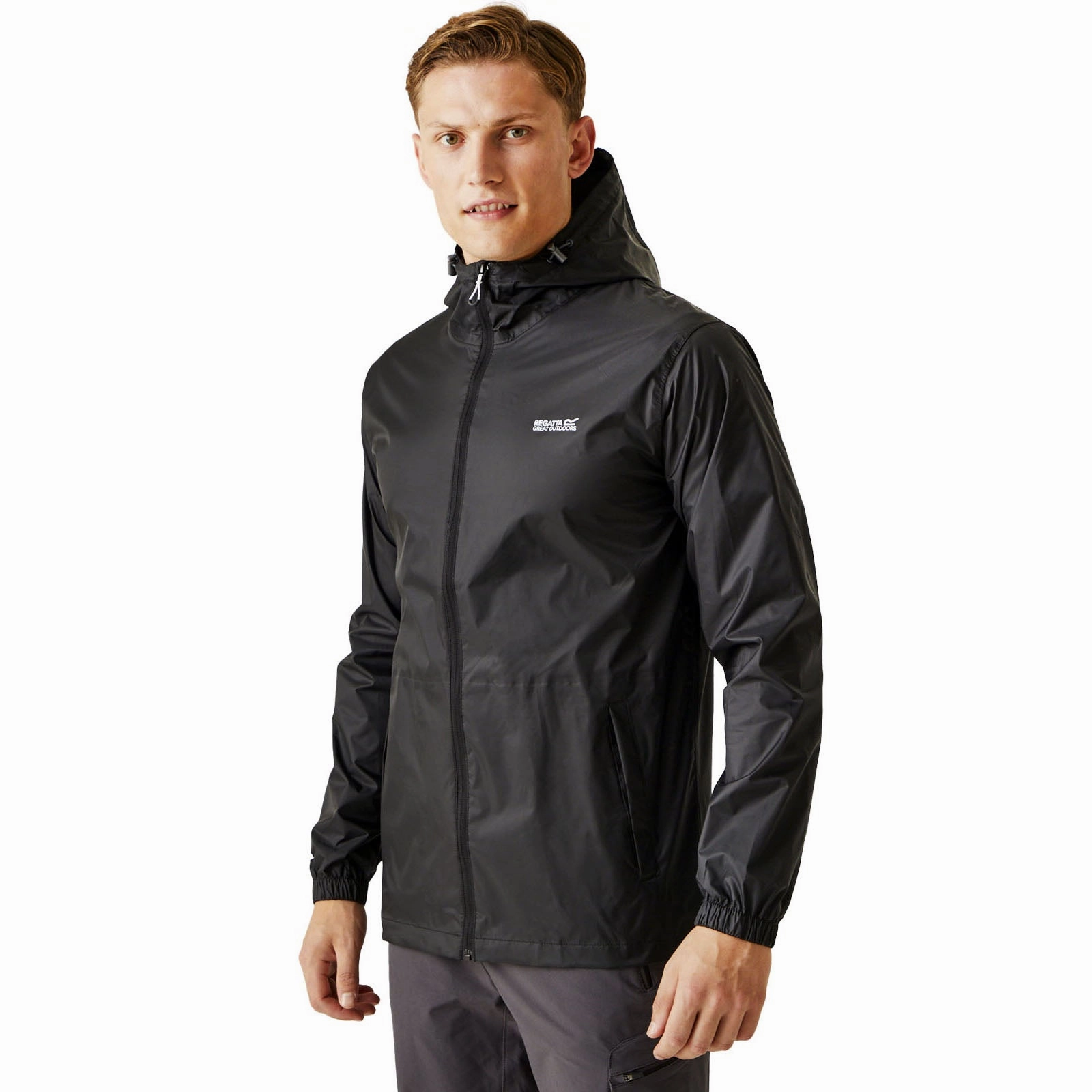 Regatta Mens Pack-It III Waterproof Packaway Jacket Waterproof Fabric Mild Day Outfit