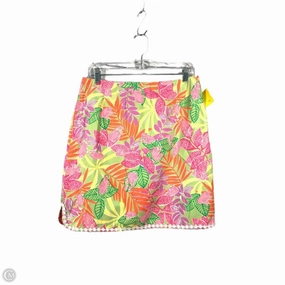Removable Belt Light Touch Skirt Designer By Lilly Pulitzer In Green & Pink, Size: M