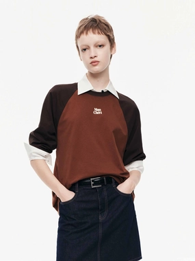 Contrast Raglan Sleeves T-shirt Value for Money