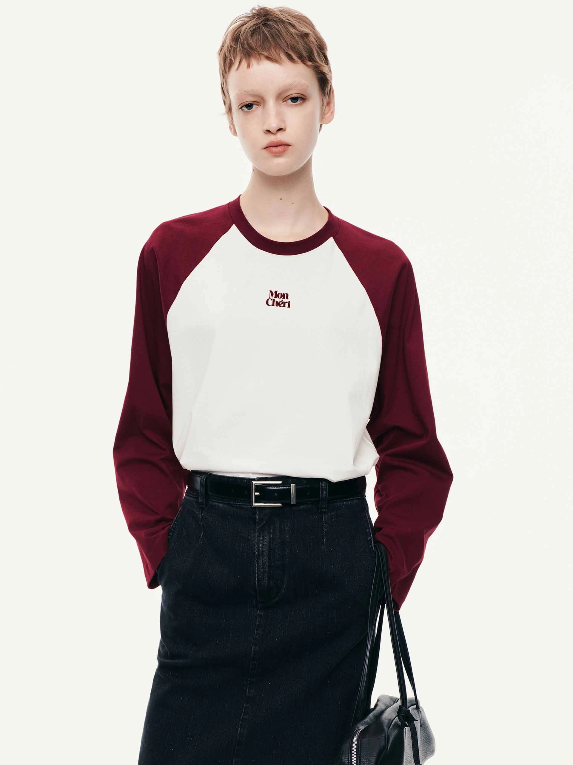 Thermoregulating Fabric Contrast Raglan Sleeves T-shirt